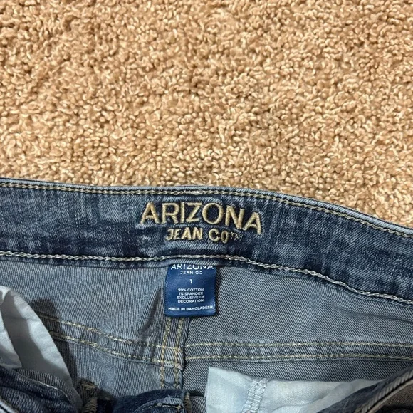 Arizona Jean Company Women's Ripped Blue Jean Shorts - Picture 2 of 3